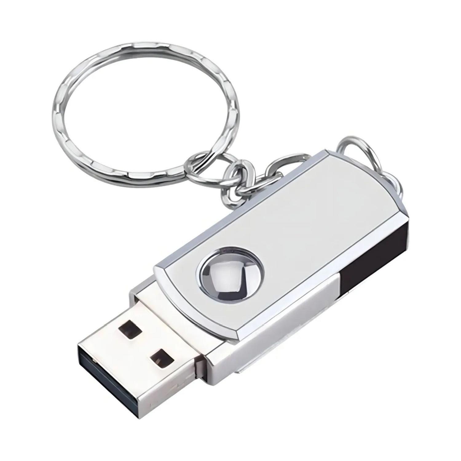 Pendrive Llavero Metálico Giratorio 8 GB Plateado-2