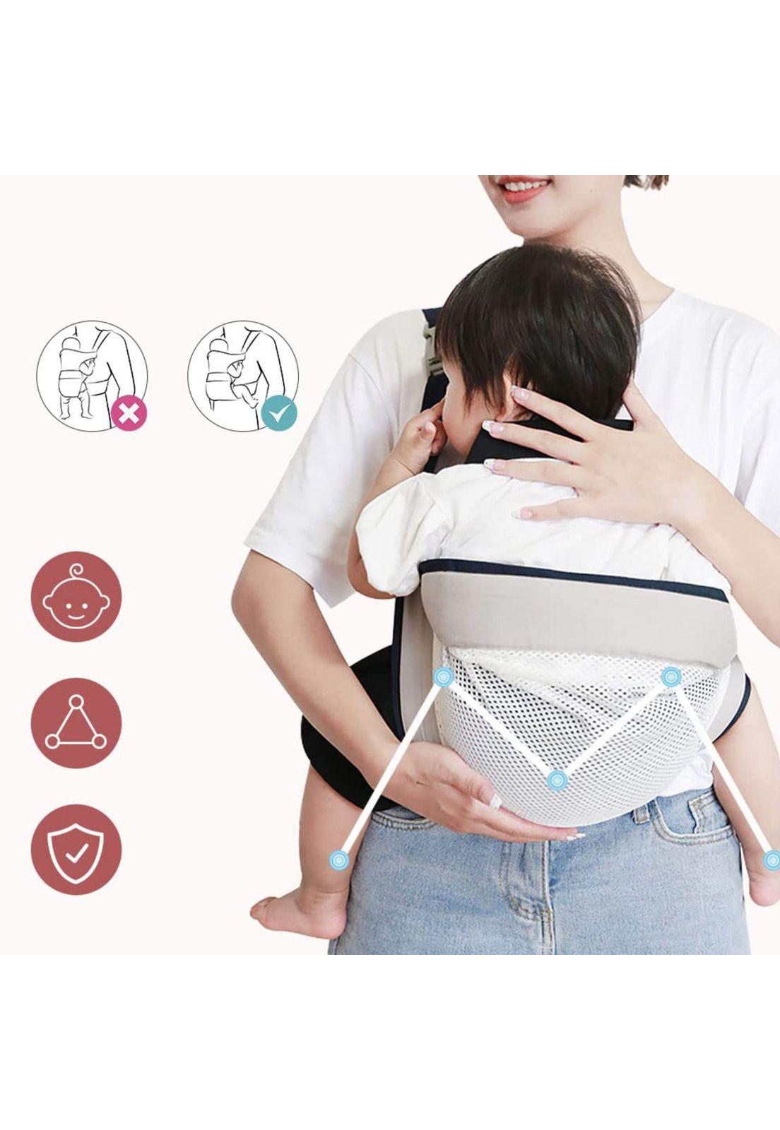 Porta Bebé Fular Canguro Ergonómico Gris-5