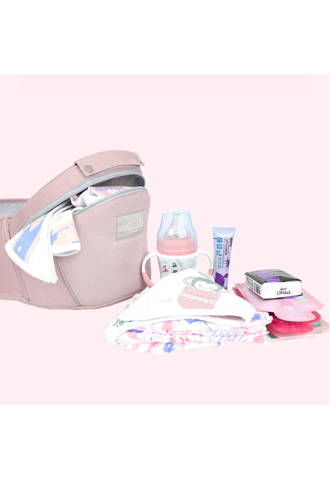 Mochila Porta Bebes Ergonómica Asiento Multifuncional 6 En 1 Rosado-2