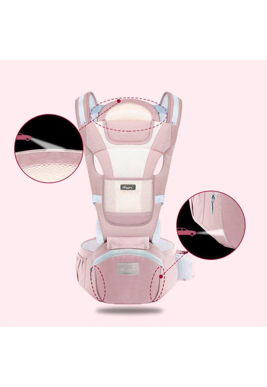 Mochila Porta Bebes Ergonómica Asiento Multifuncional 6 En 1 Rosado-5