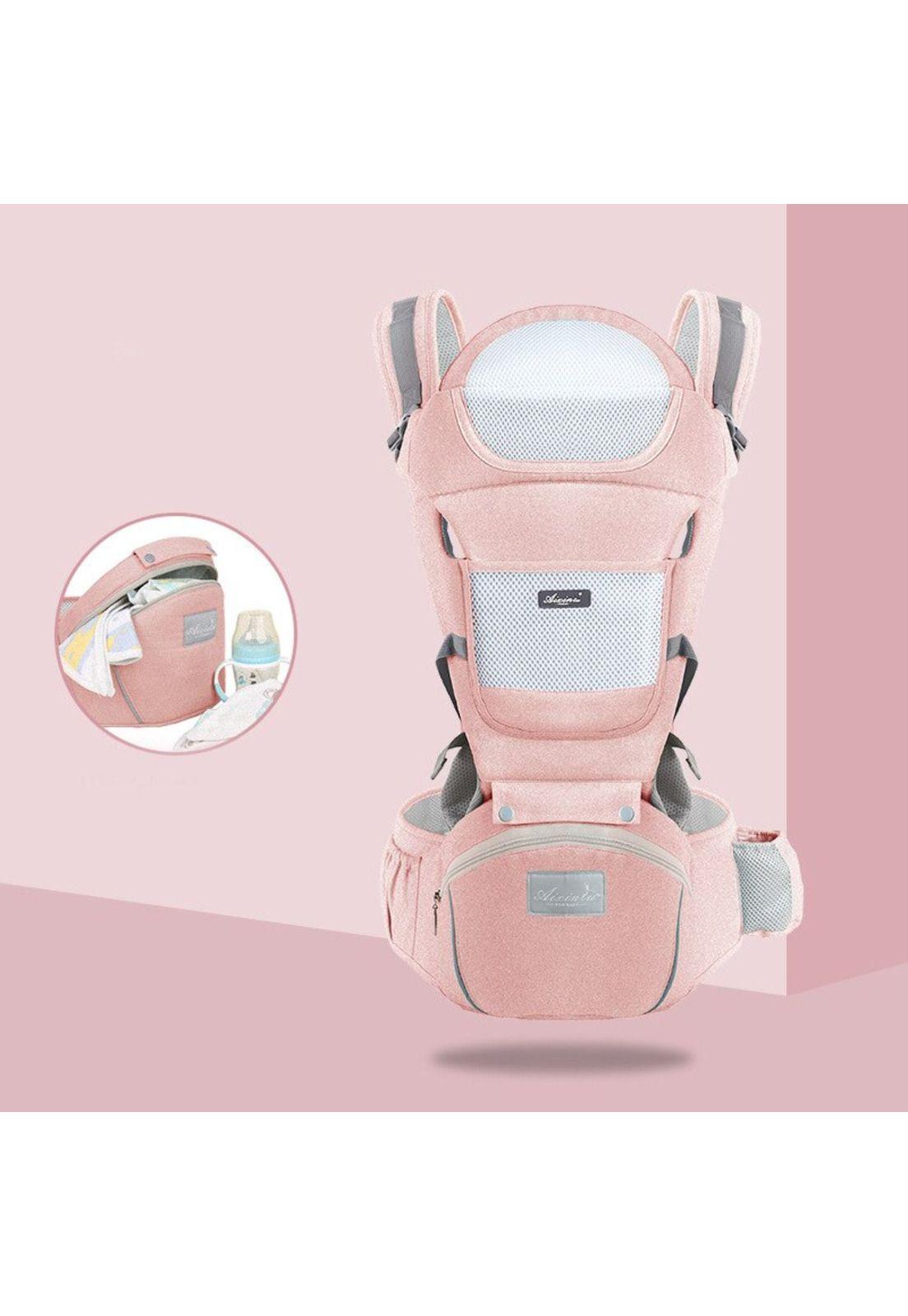 Mochila Porta Bebes Ergonómica Asiento Multifuncional 6 En 1 Rosado-8