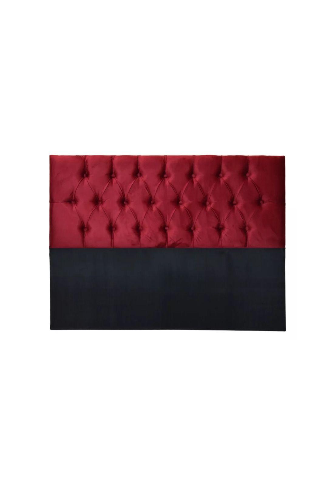 Respaldo King Piso Capitone Premiun 180x140 CM Burdeo Felpa-0