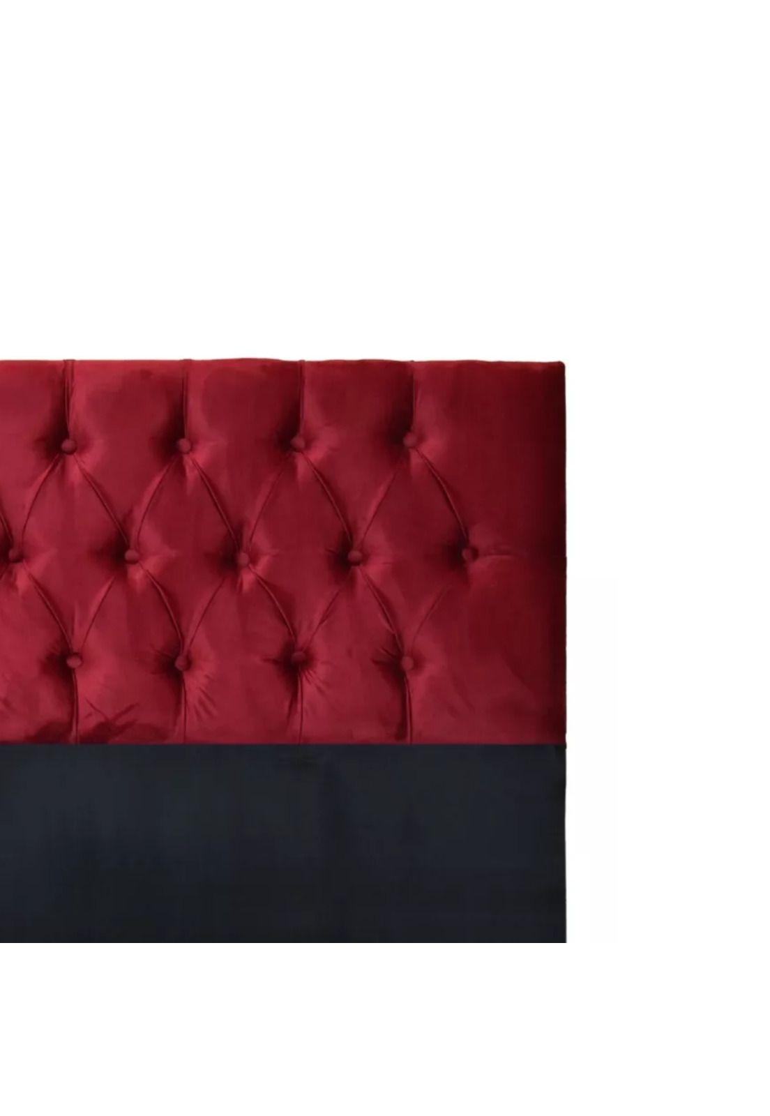 Respaldo King Piso Capitone Premiun 180x140 CM Burdeo Felpa-2