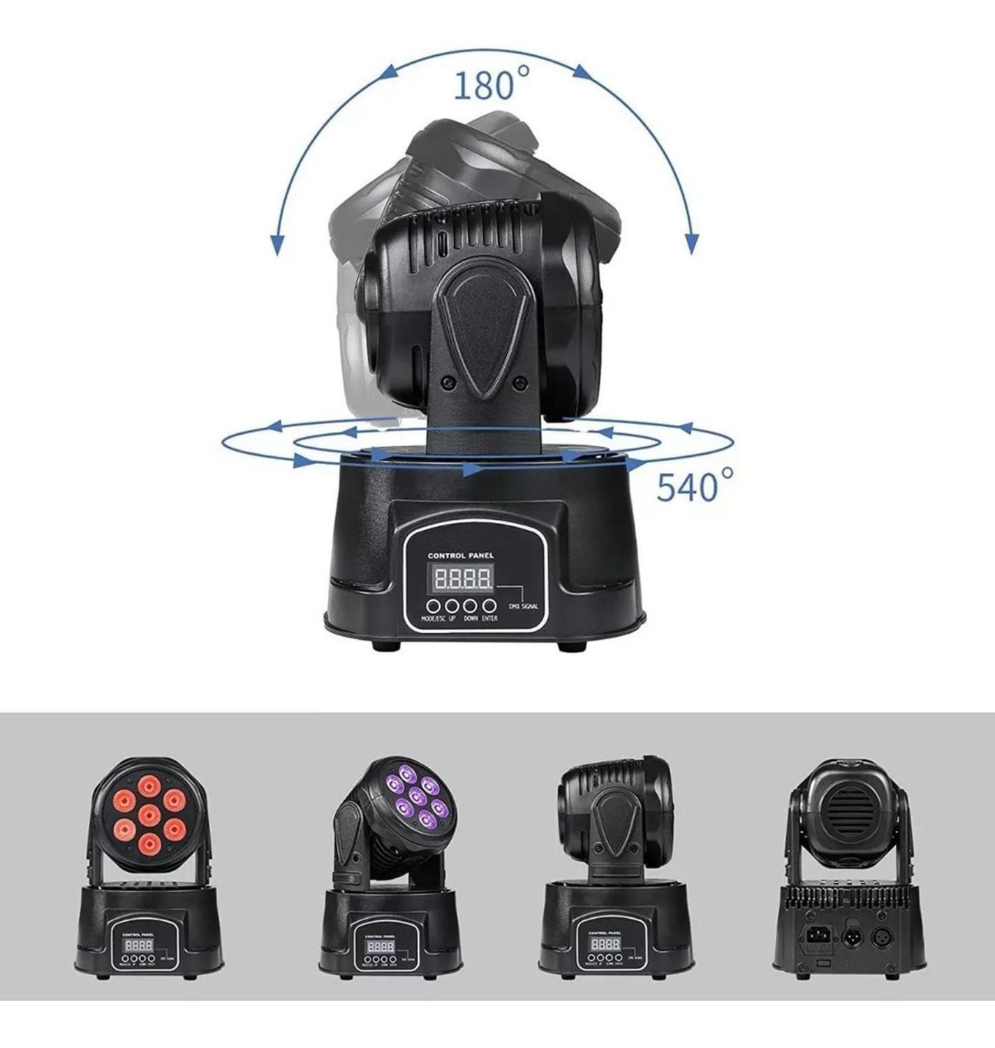 Pack 4 Focos LED Móvil Robótico Fiesta Discotheque Colores 220V-3