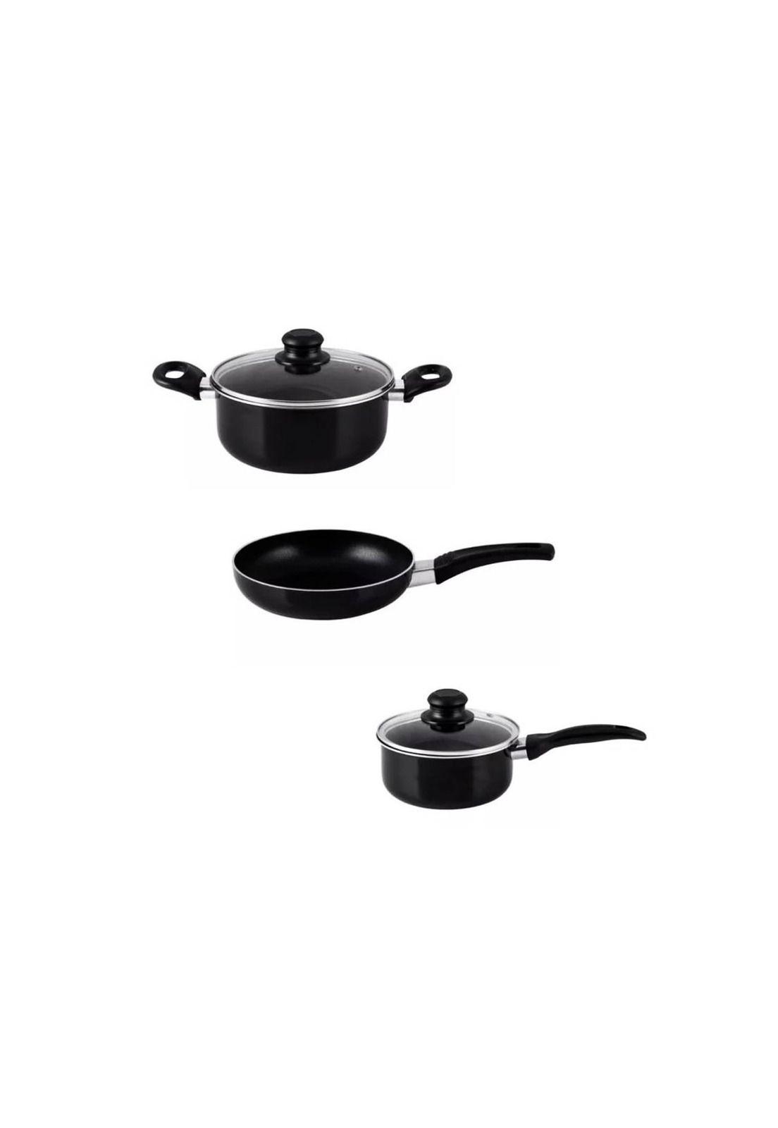 Juego Batería Cocina 12 Piezas Recubrimiento Antiadherente Negro-3