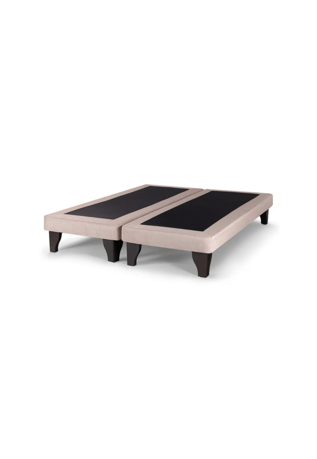 Base Elegante Cama Europea 1.5 Plaza 105x200 CM Beige Felpa-2
