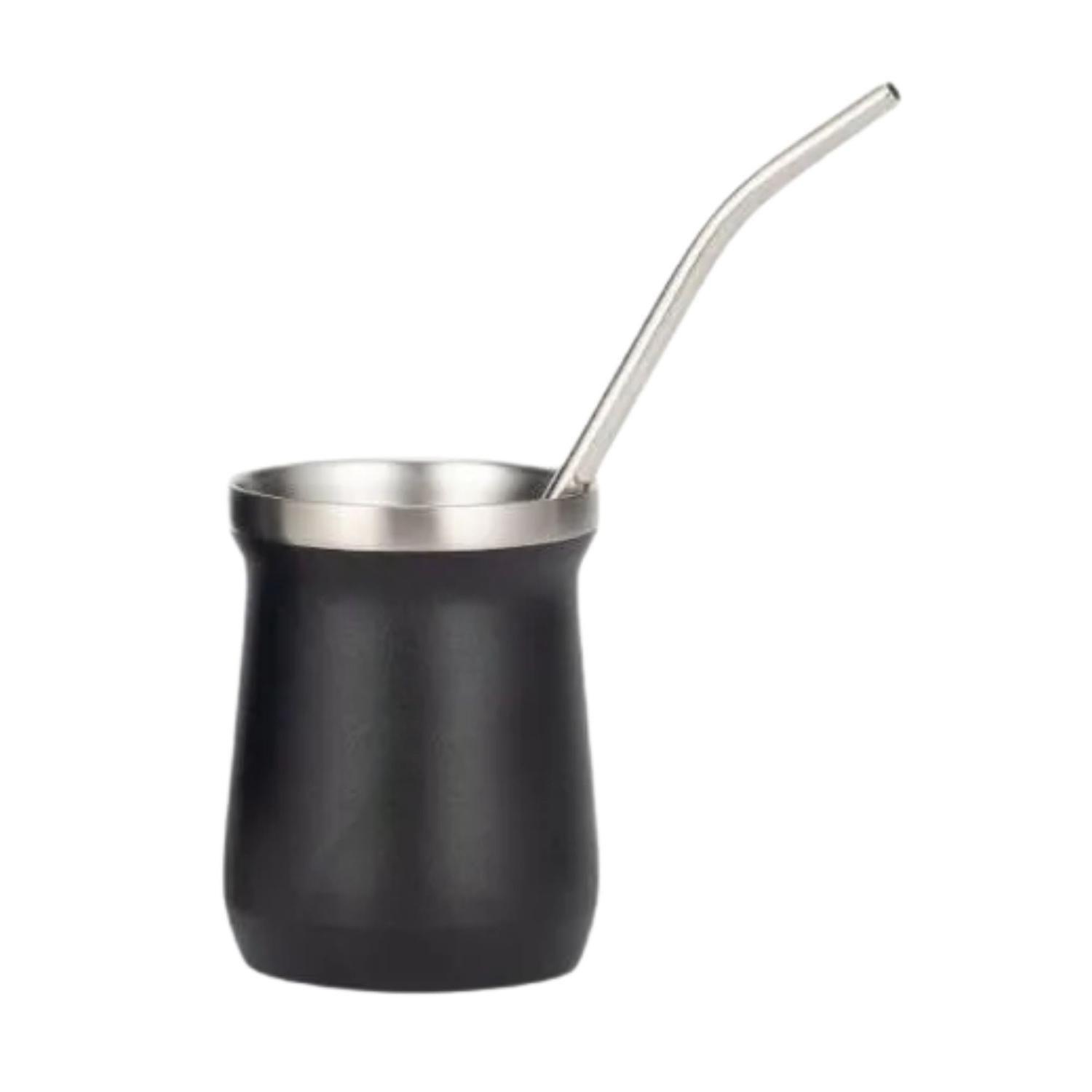 Set Termo Mate Tapa Bombilla 1 LT Negro-2