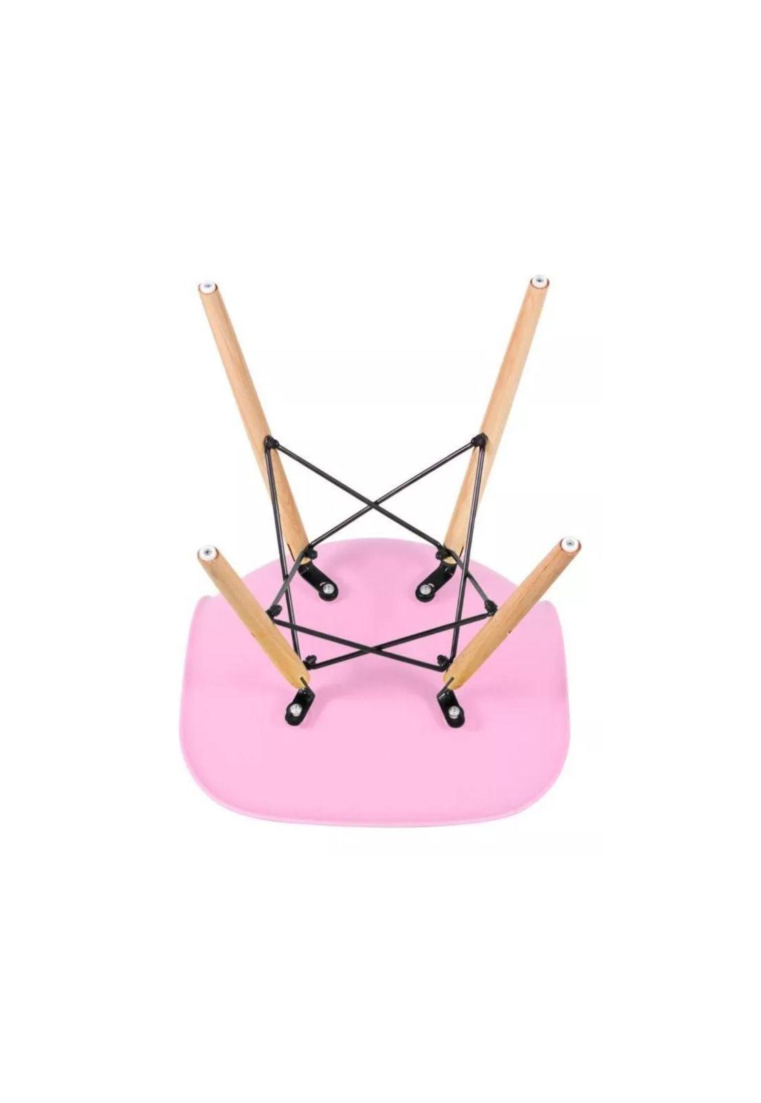Silla Comedor Eames Hogar Butaca Estructura Color Rosado-3
