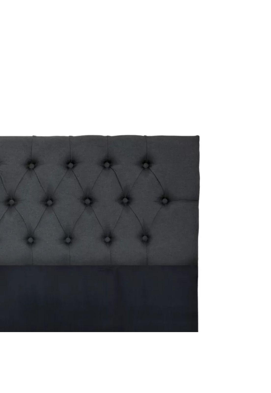 Respaldo 2 Plazas Piso Capitone Premium 150x140 CM Gris Oscuro Lino-2