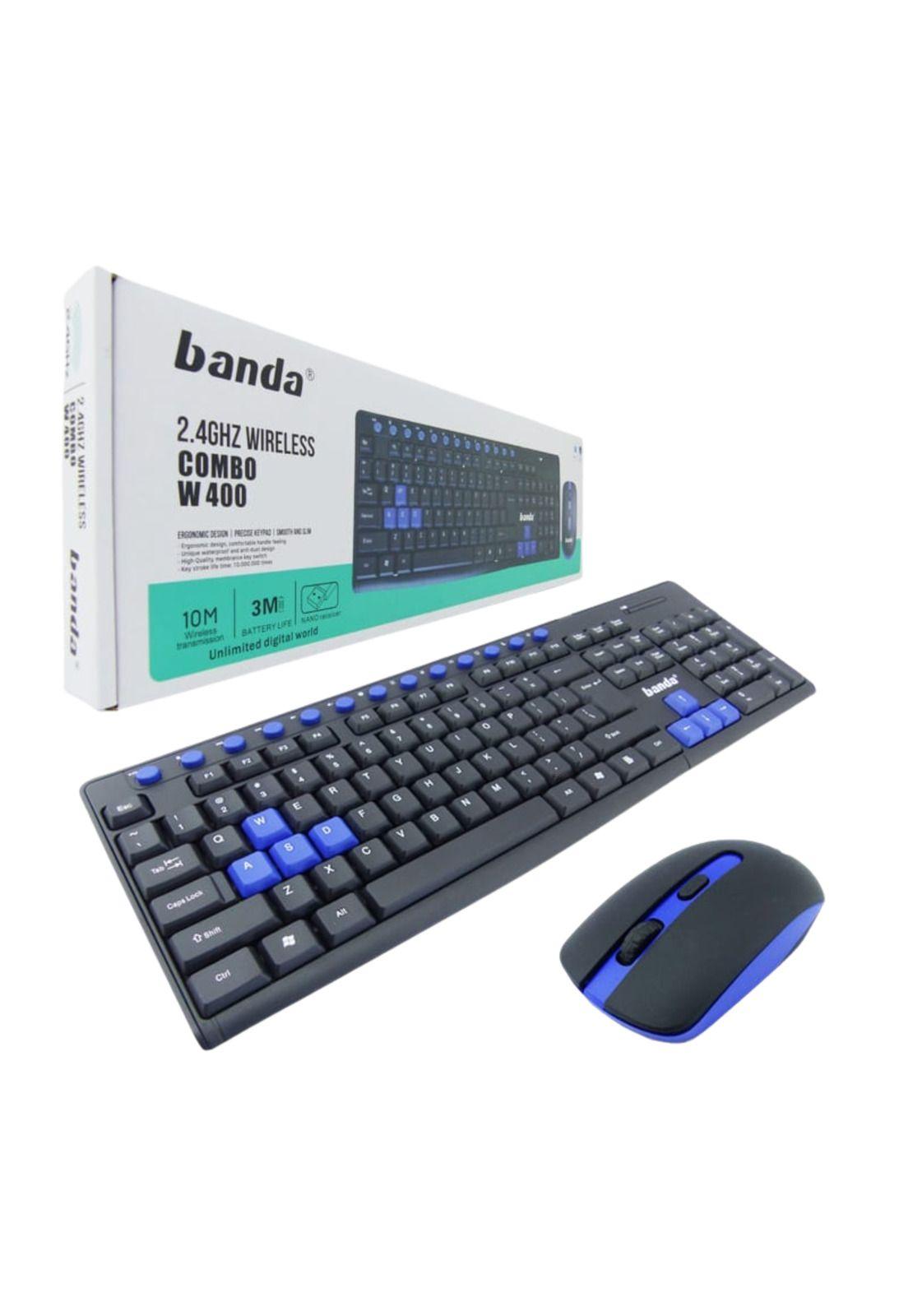 Set Teclado + Mouse Gamer USB Inalámbrico Azul-2