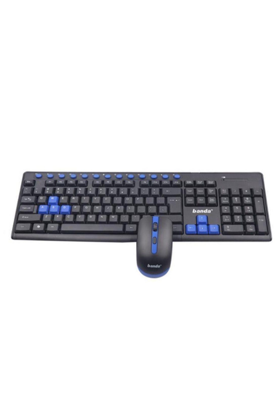 Set Teclado + Mouse Gamer USB Inalámbrico Azul-3