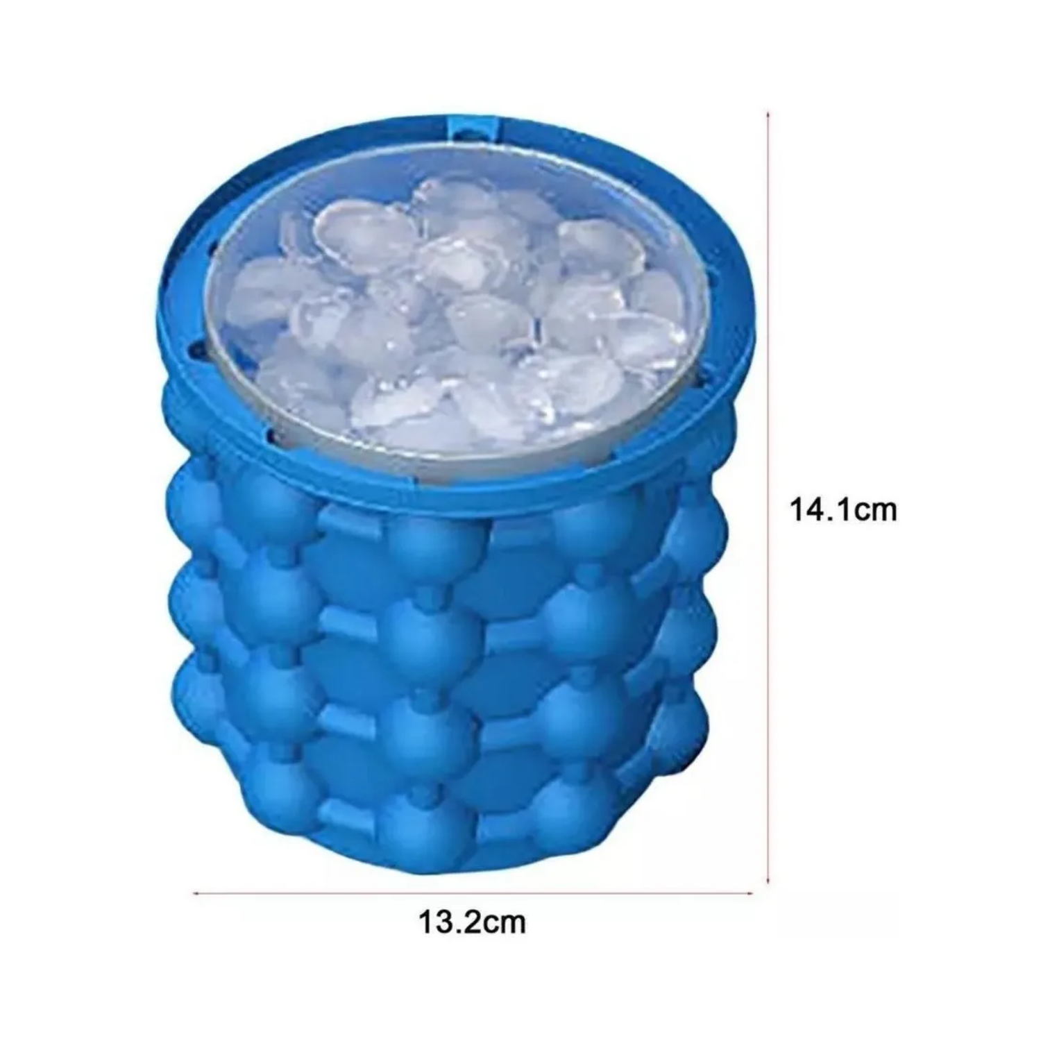 Molde Cubeta Hielo Silicona 13,2x14,1 CM Azul-2