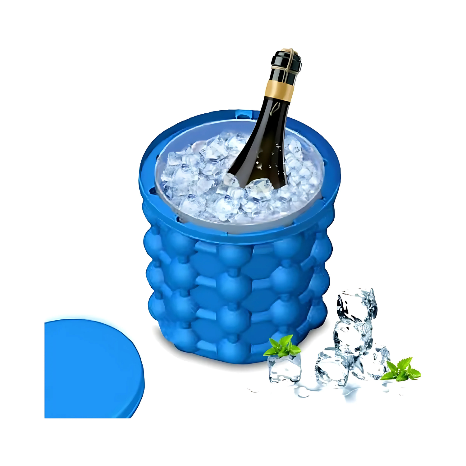 Molde Cubeta Hielo Silicona 13,2x14,1 CM Azul-4