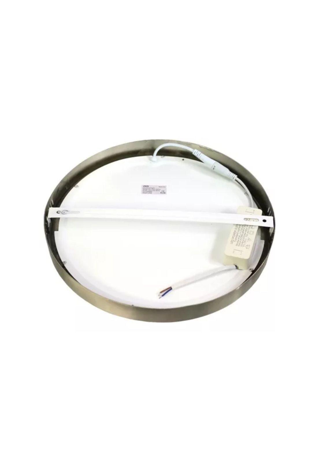 Foco Panel Led Plafón Sobrepuesto Redondo Luz Cálida 220v 3000-3500°K Níquel Blanco 30 CM-2