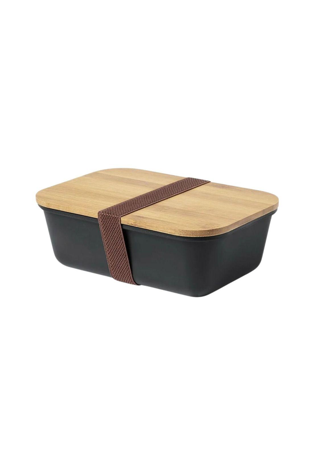 Contenedor Tupper Hermético PP Bambú Thadan Negro 1000 ML-0