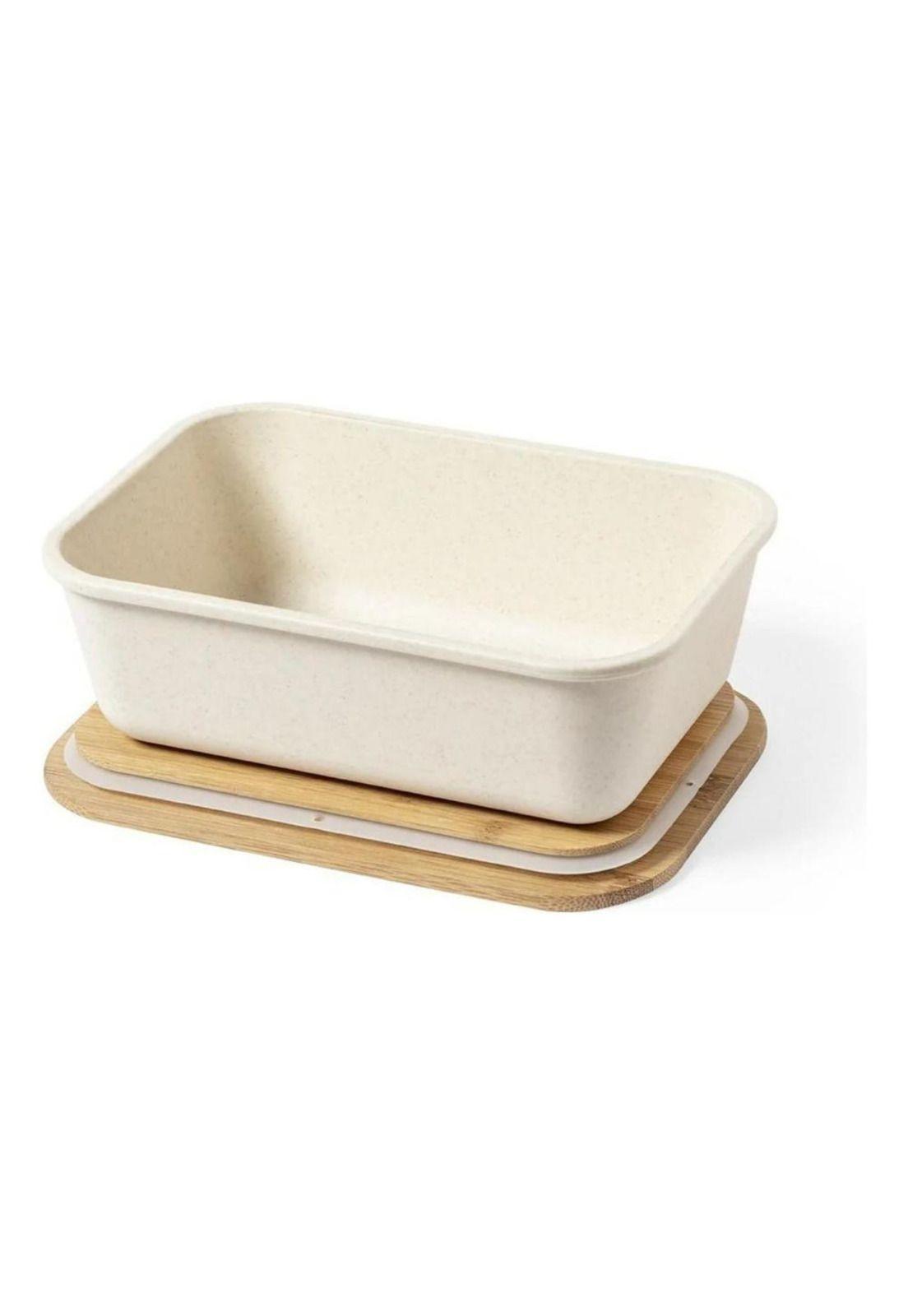 Contenedor Tupper Hermético PP Bambú Thadan Blanco 1000 ML-3