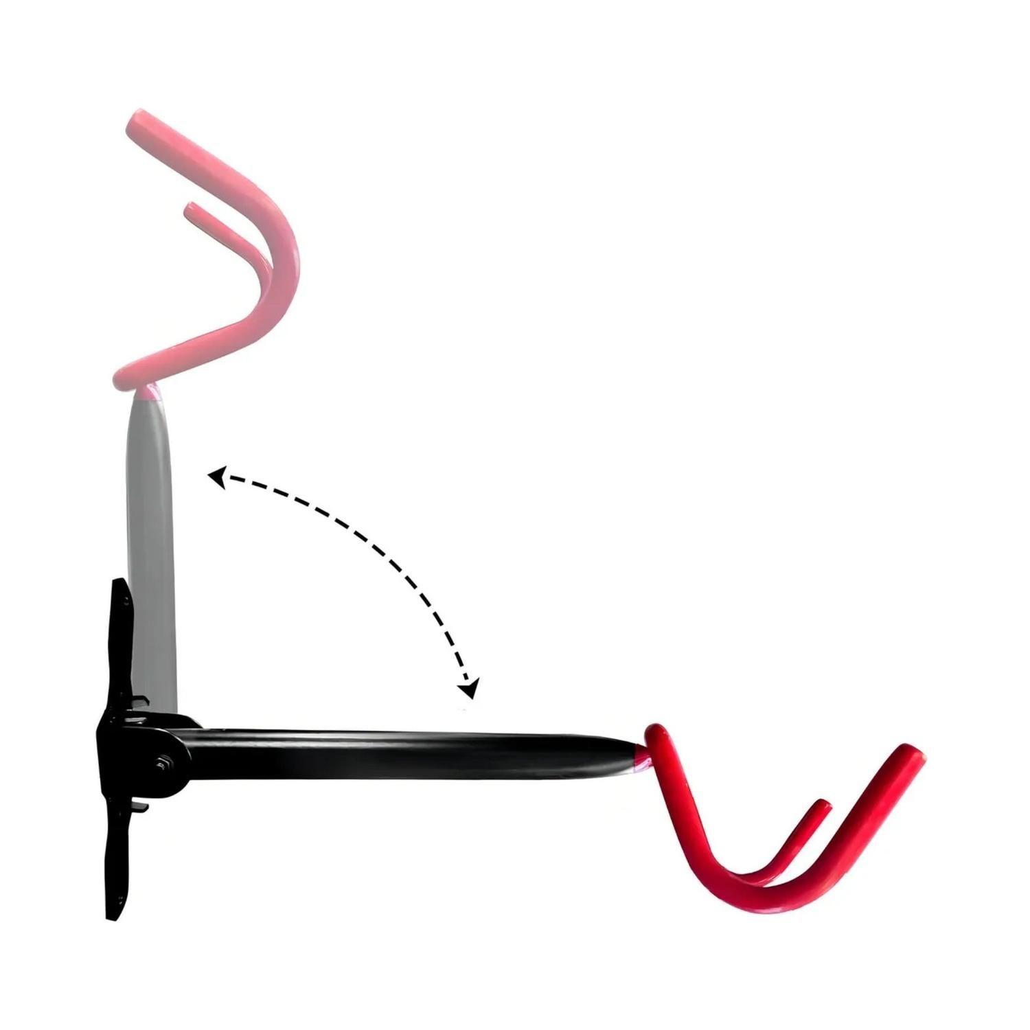 Gancho Bicicleta Soporte pared Acero 20x4x28,5 CM Rojo-3