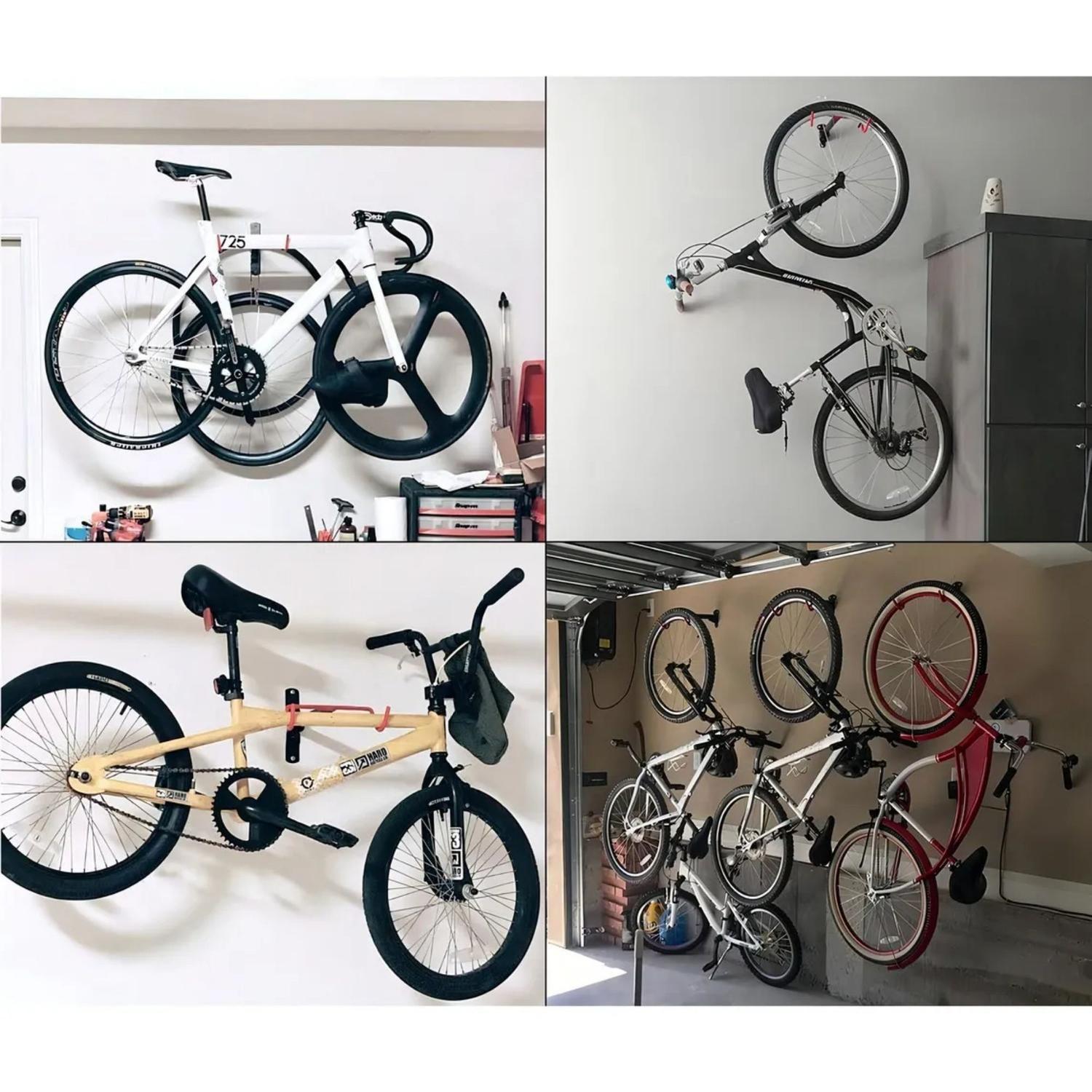 Gancho Bicicleta Soporte pared Acero 20x4x28,5 CM Rojo-5