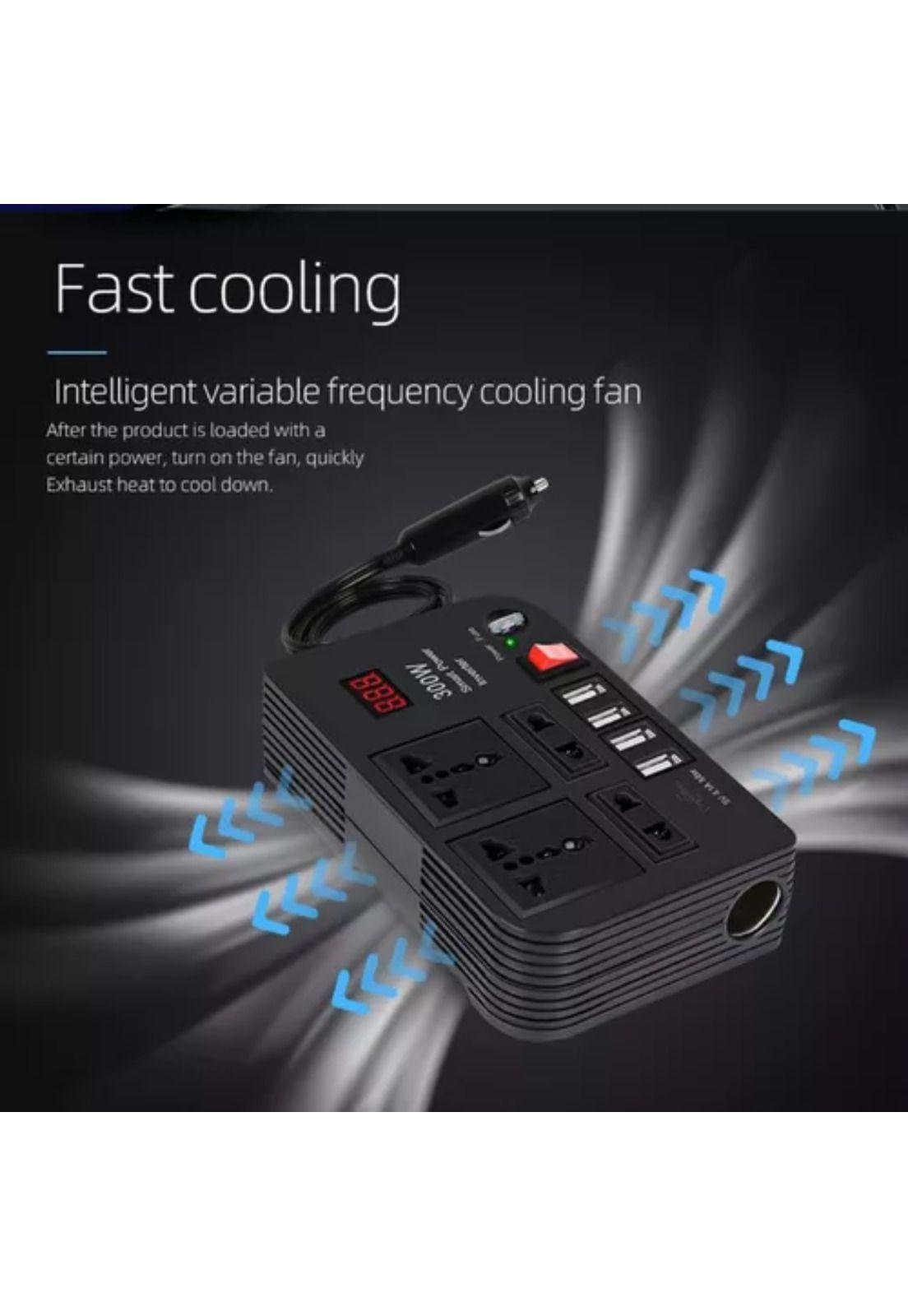 Inversor Corriente Automóvil 300 Watt 12 V A 220v-4