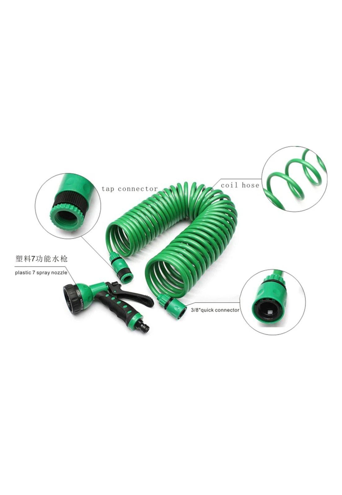 Manguera Espiral Expandible Hogar Jardín 15 MTS Verde-2