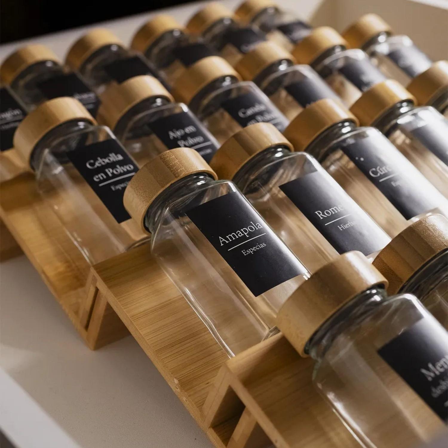 Pack 24 Frascos Contenedor Especies Base Bambú 11,29 ML-2