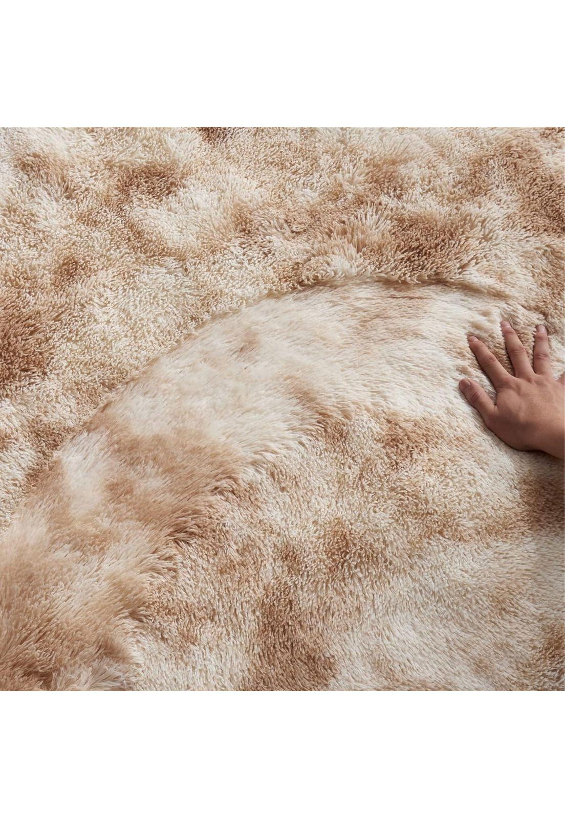 Bajada Cama Peluda Alfombra Café 160x60 CM-3
