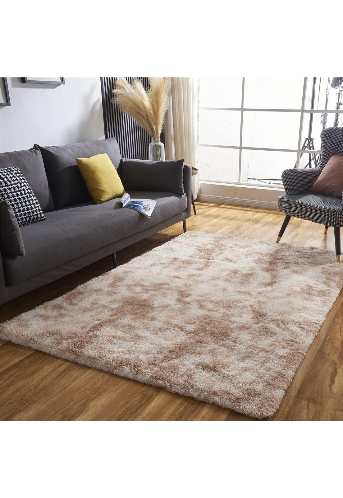 Bajada Cama Peluda Alfombra Café 160x60 CM-4