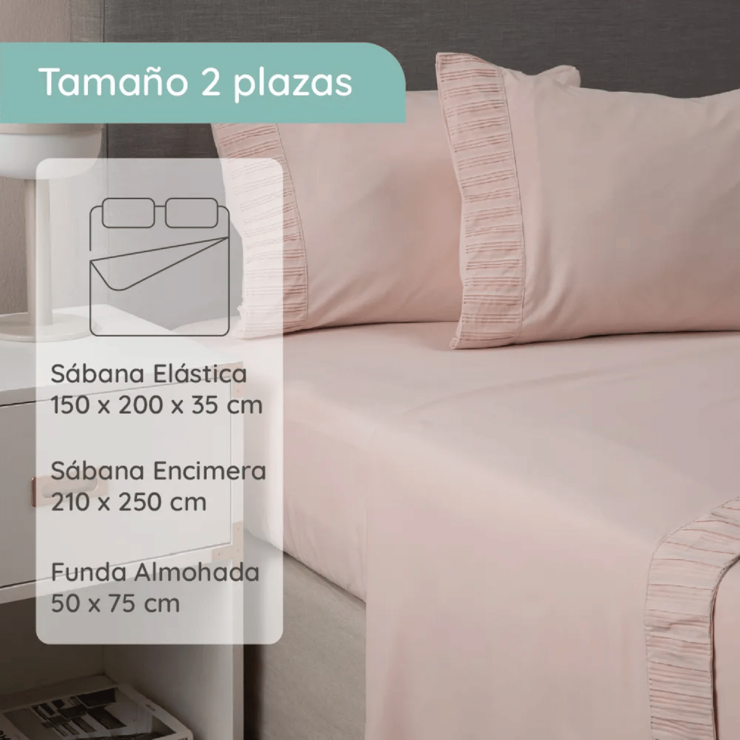 Sabanas 2 Plazas Microfibra 300 Hilos Azul Rosado-3