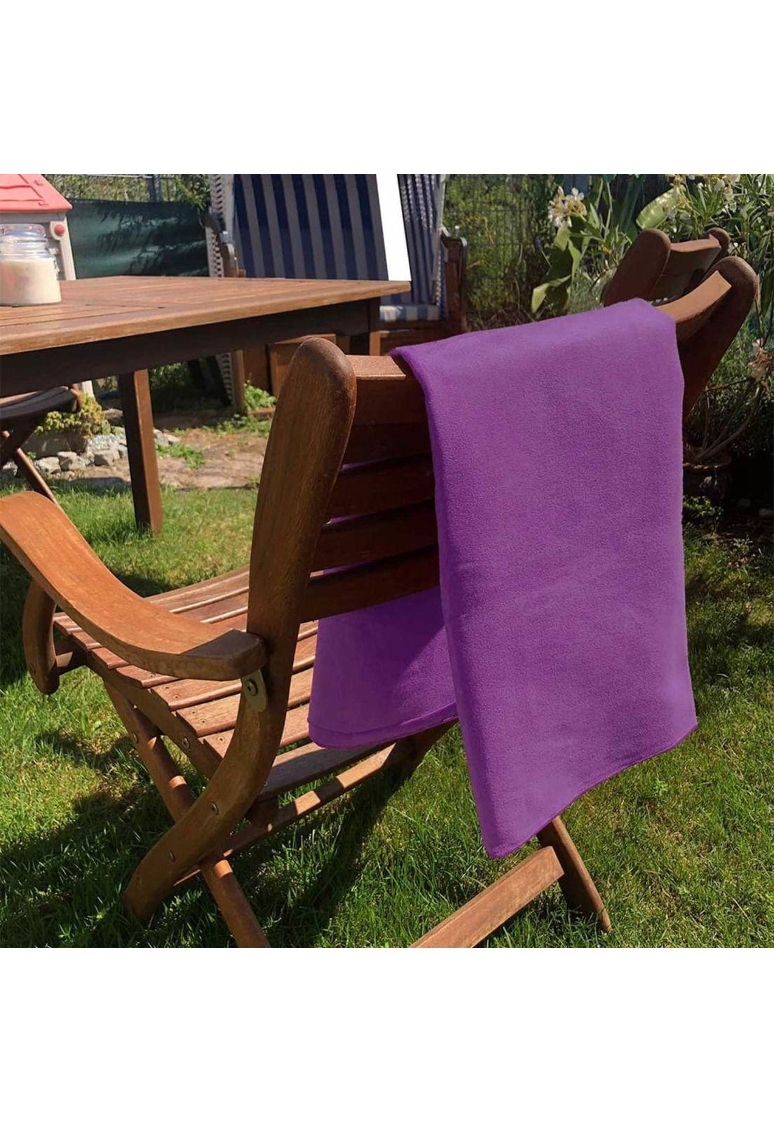 Set 3 Toallas Baño Viaje Microfibra Secado Rápido Violeta Claro-5