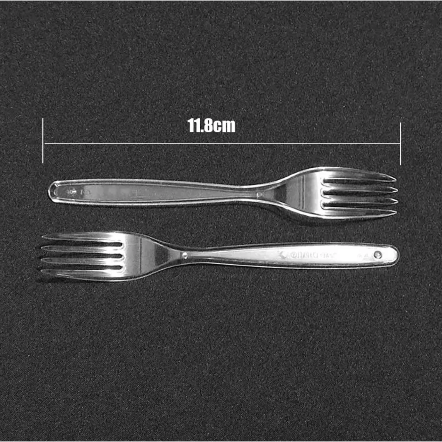 Pack 100 Tenedores Transparentes Reutilizable Blanco-2