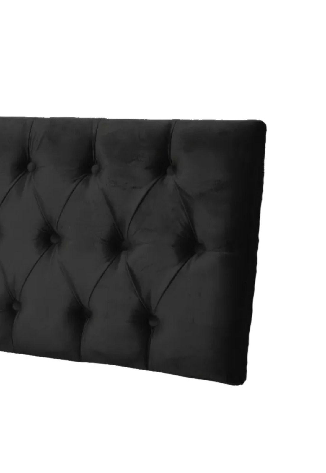 Respaldo Elegante 1 Plaza Capitone 105x60 CM Gris Felpa Botones-3