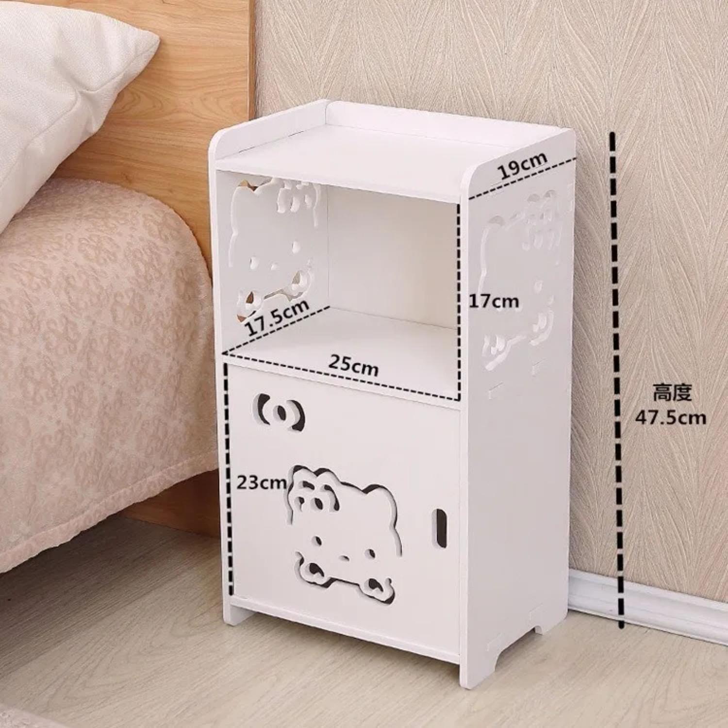 Estante Velador Mesita 2 Niveles 47,5x19 CM Blanco-2