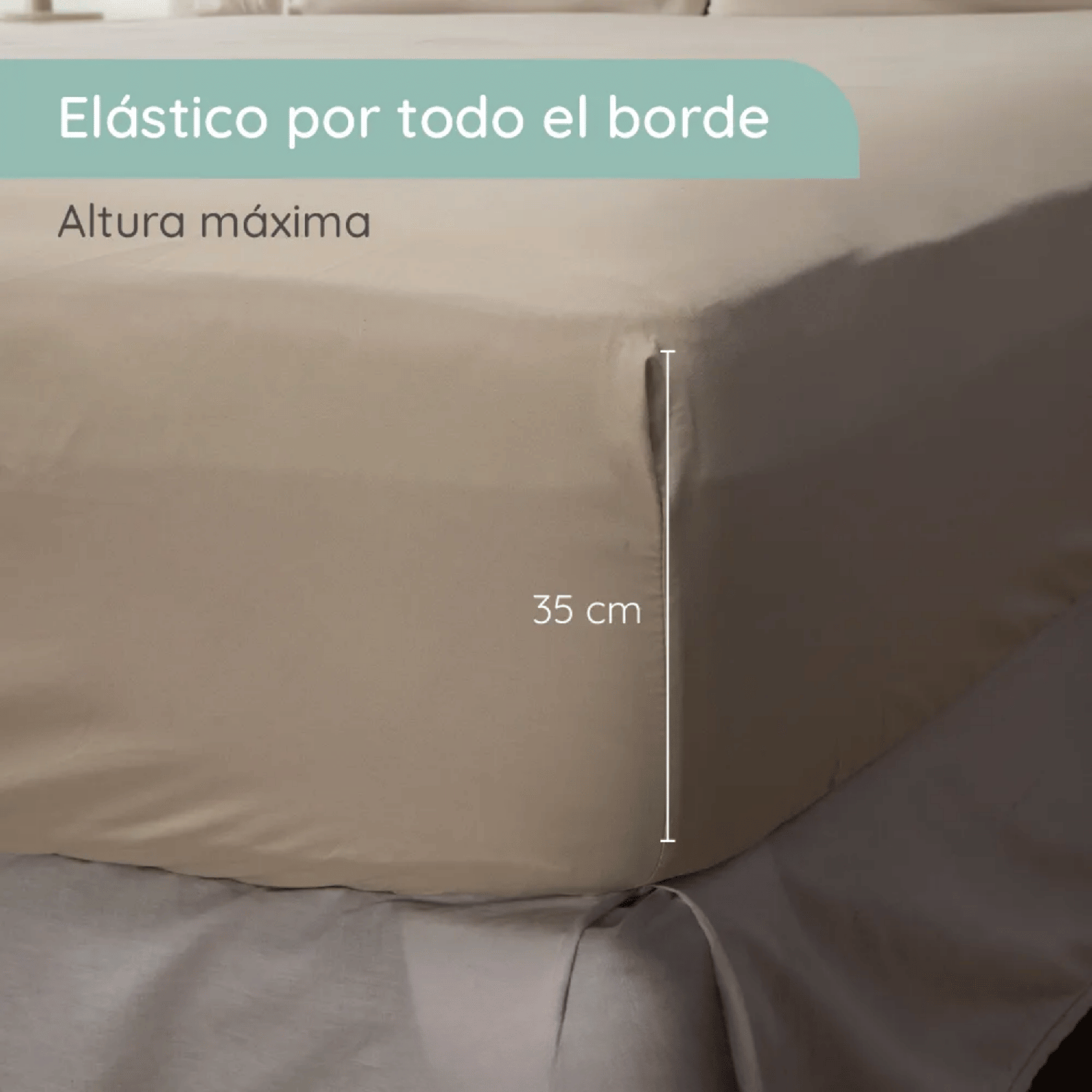 Sabanas Colchón King Microfibra 300 Hilos Beige-3