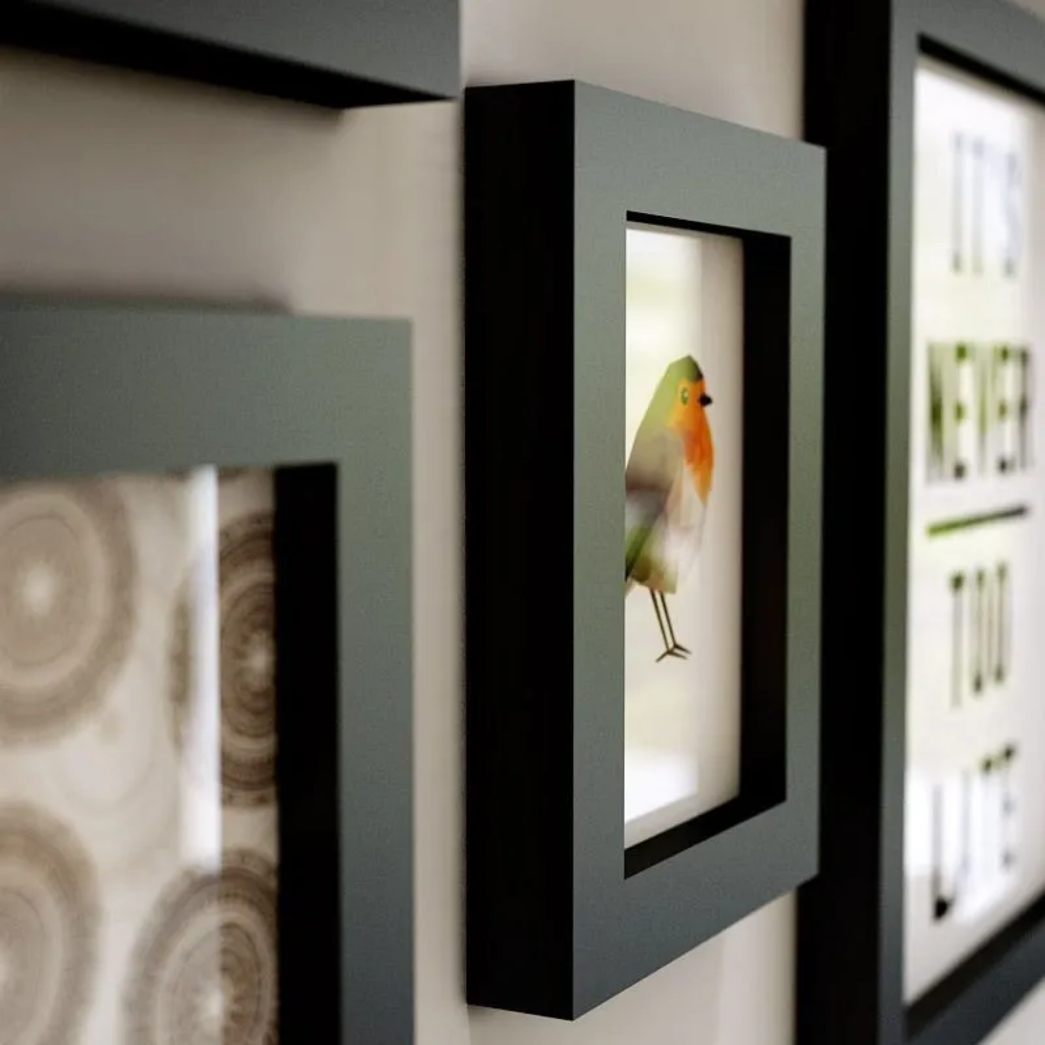 Set 12 Marcos Pared Fotos Decorativas Negro-3