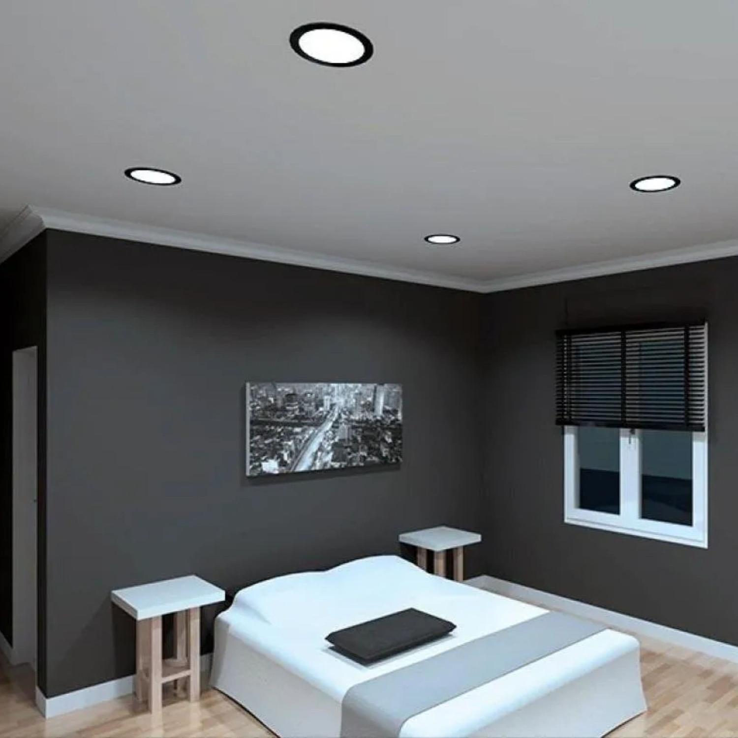 Pack 100 Focos Panel LED Plafón Redondo Luz Fría 12 Watt-2