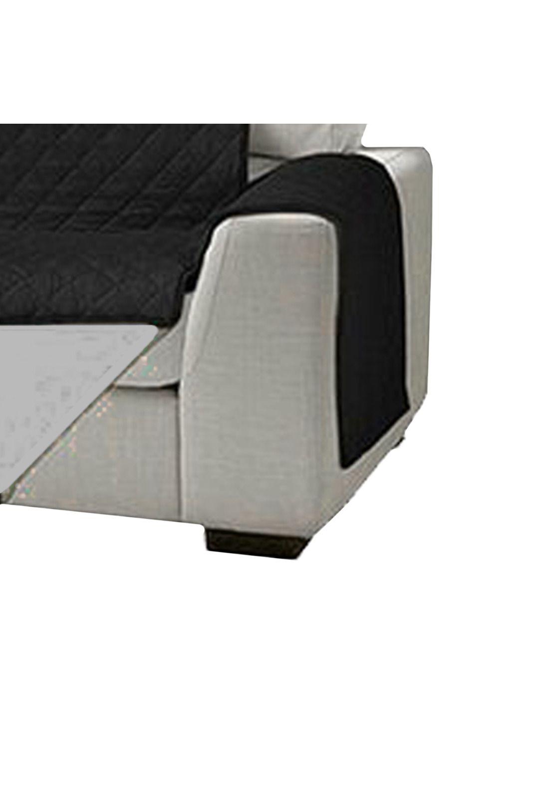 Funda Cobertor Protector Sofá Sillón 3 Cuerpos Negro-2