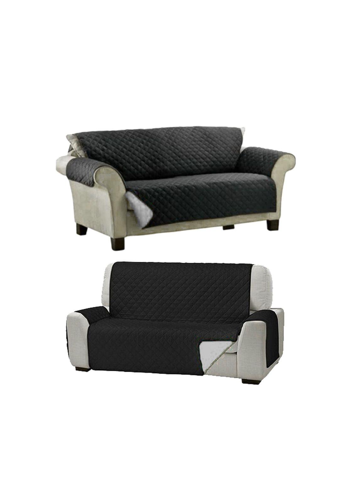 Funda Cobertor Protector Sofá Sillón 3 Cuerpos Negro-4