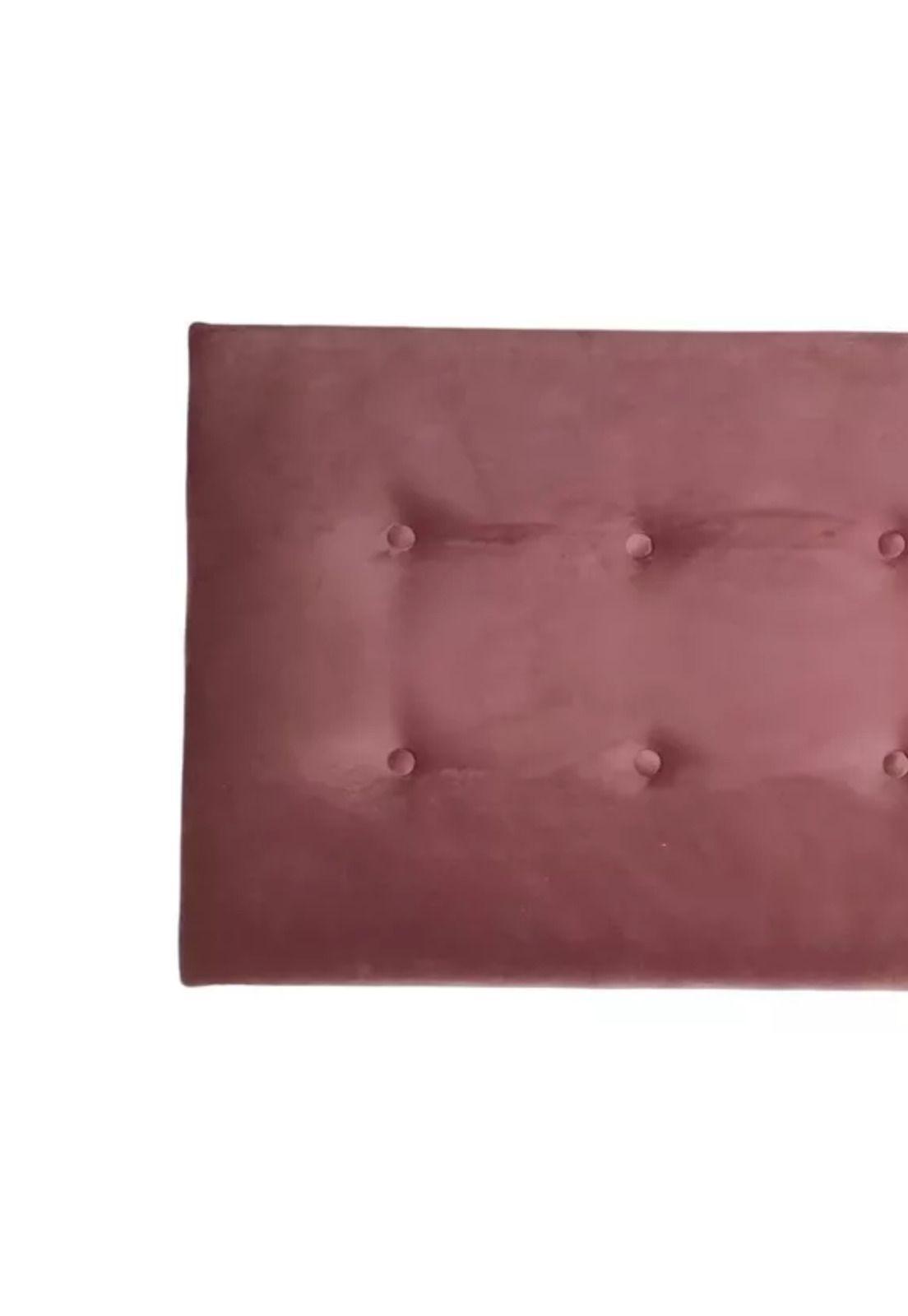 Respaldo Elegante 1 Plaza Capitone 105x60 CM Palo Rosa Felpa Botones-1