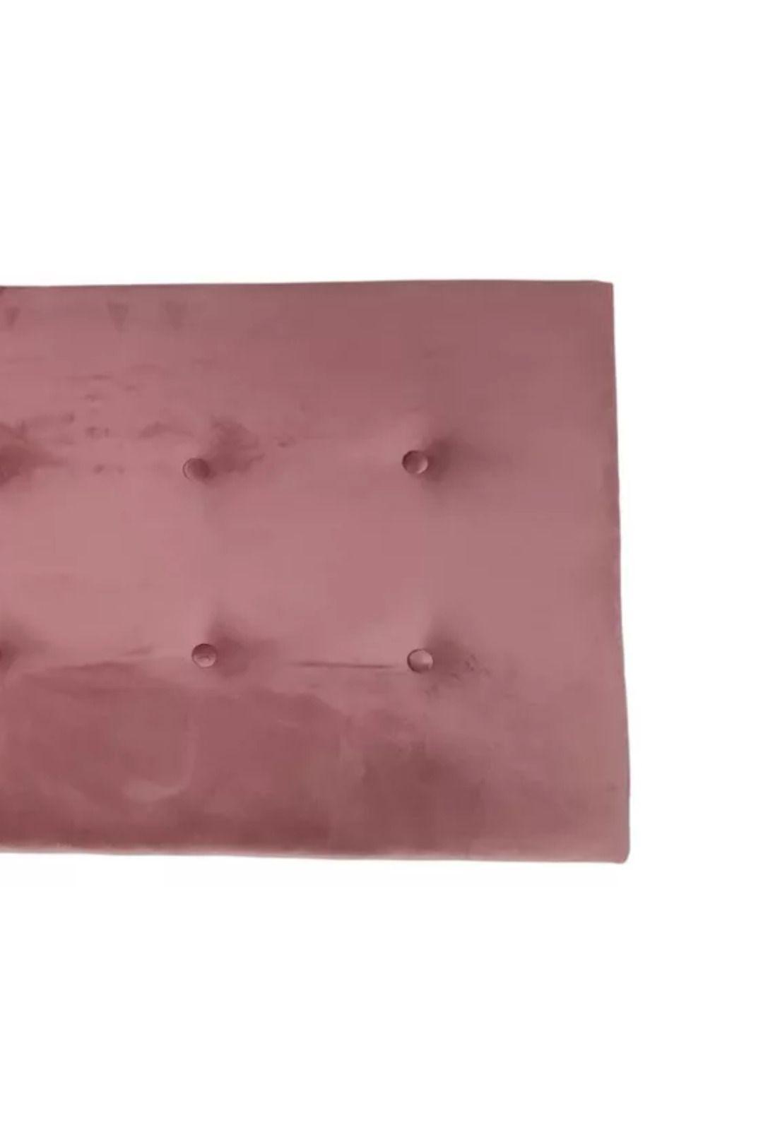 Respaldo Elegante 1 Plaza Capitone 105x60 CM Palo Rosa Felpa Botones-2