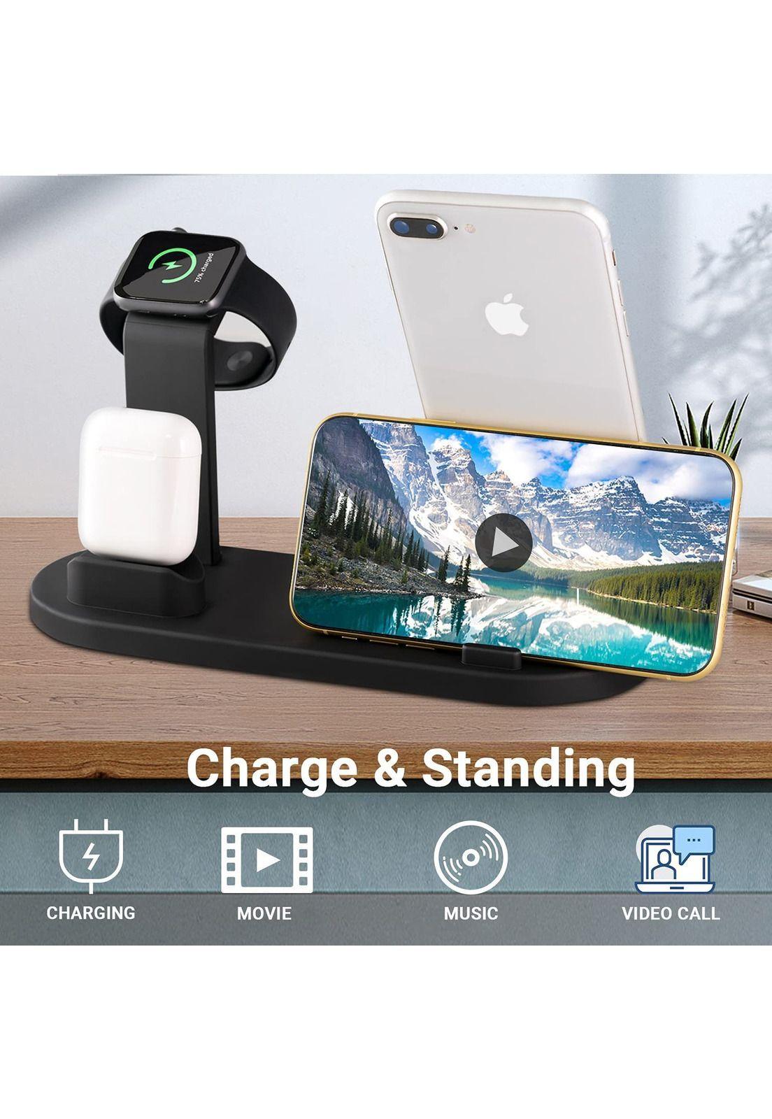 Base Estación Carga Rápida Inalámbrico 4 en 1-4