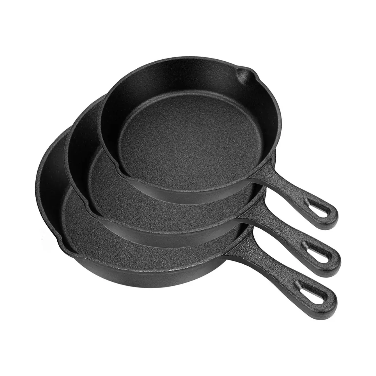 Set Juego Sartenes Hierro Fundido 3 Piezas-2