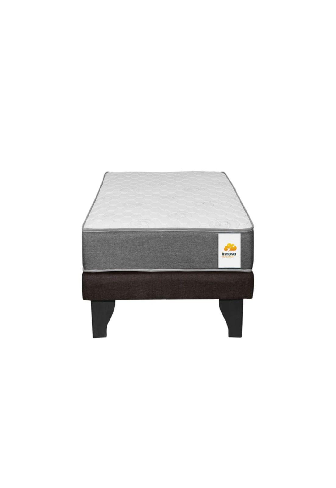 Base Elegante Cama Europea 1.5 Plazas 105x190 CM Chocolate Felpa-2