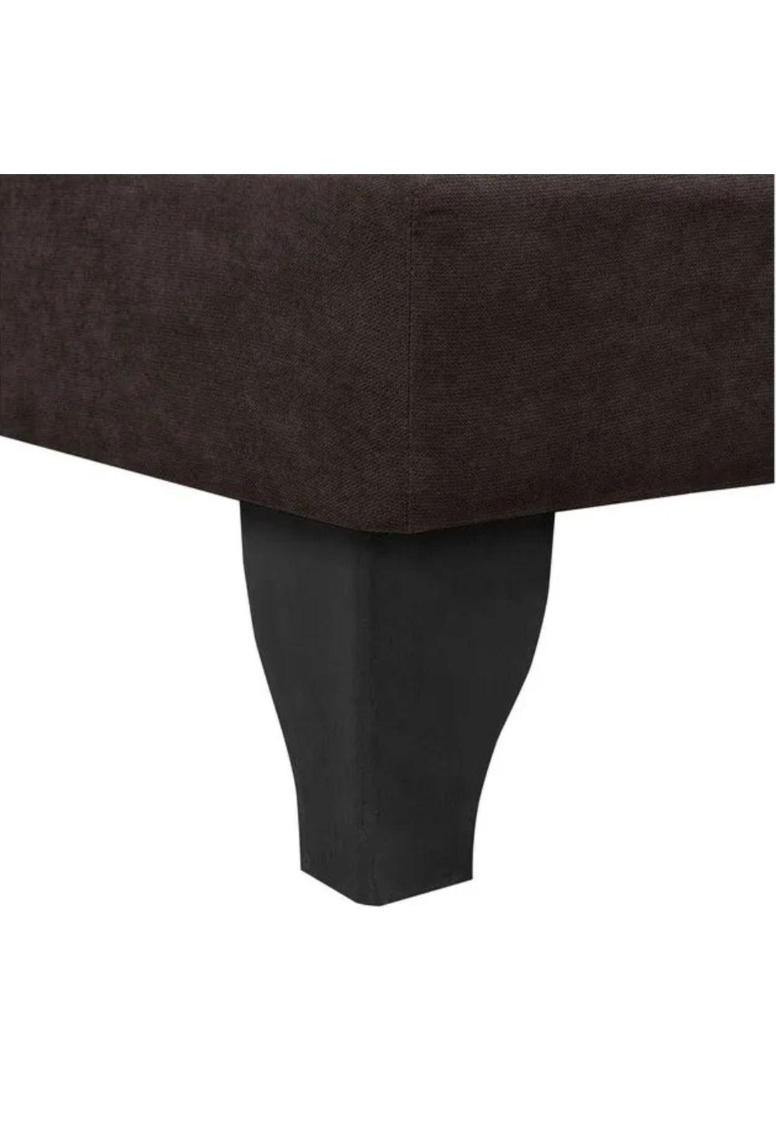 Base Elegante Cama Europea 1.5 Plazas 105x190 CM Chocolate Felpa-4