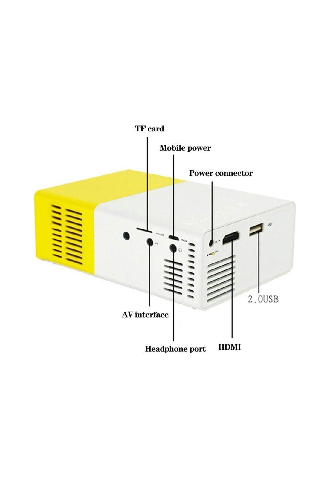 Mini Proyector Video Película USB Hdmi Amarillo Resolución 320 x 240-2