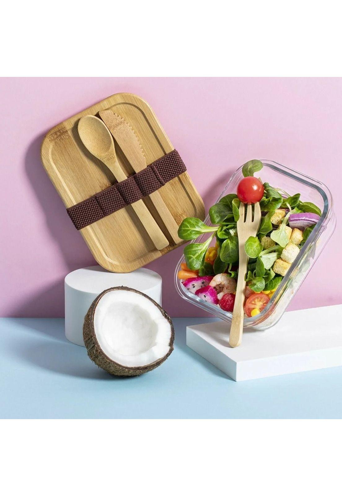 Contenedor Tupper Hermético Vidrio Bambú Bejar 700 ml-7