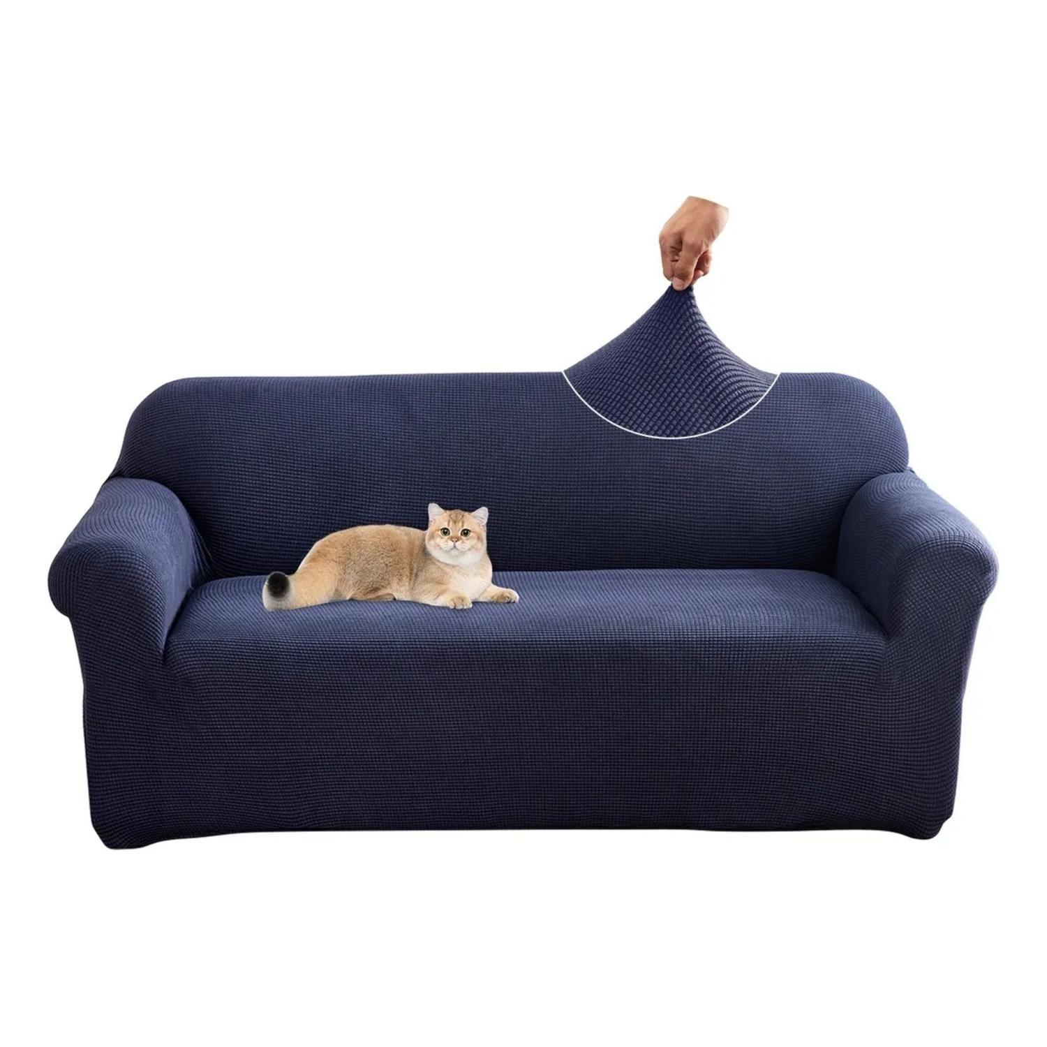 Funda Sofá Cubre Sillón Protectora Elastizada 230 CM Azul-2