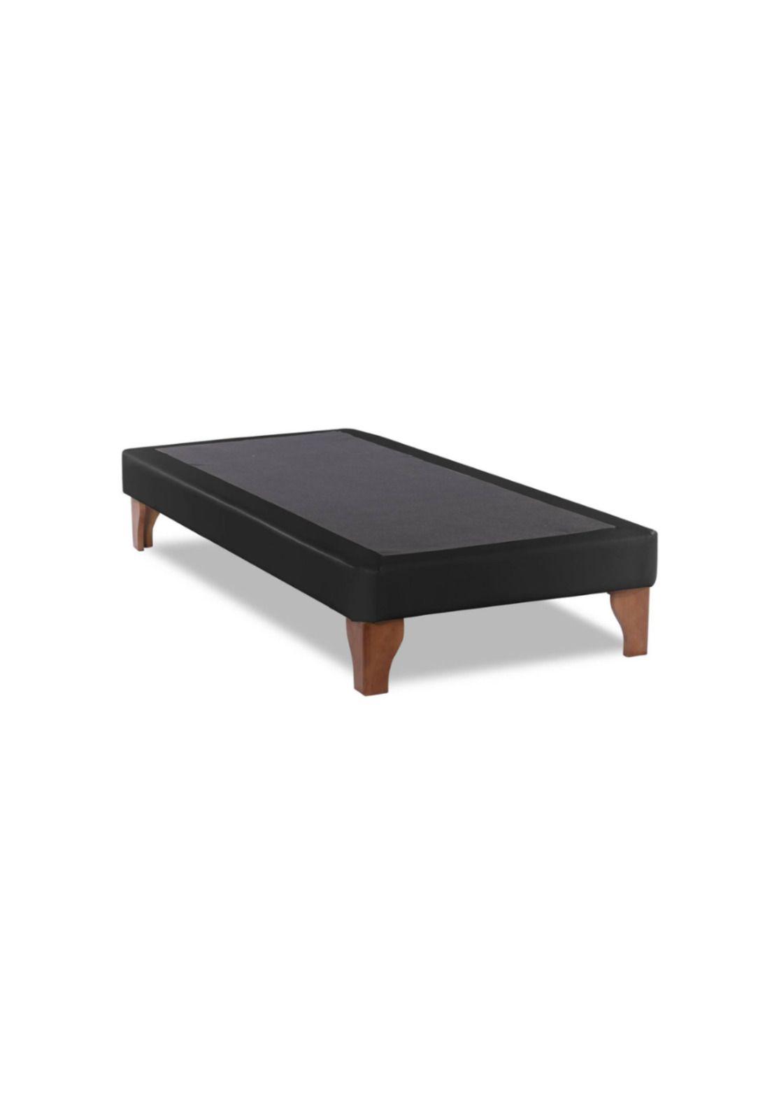 Base Elegante Cama Europea 1.5 Plaza 105x190 CM Negro Felpa-2