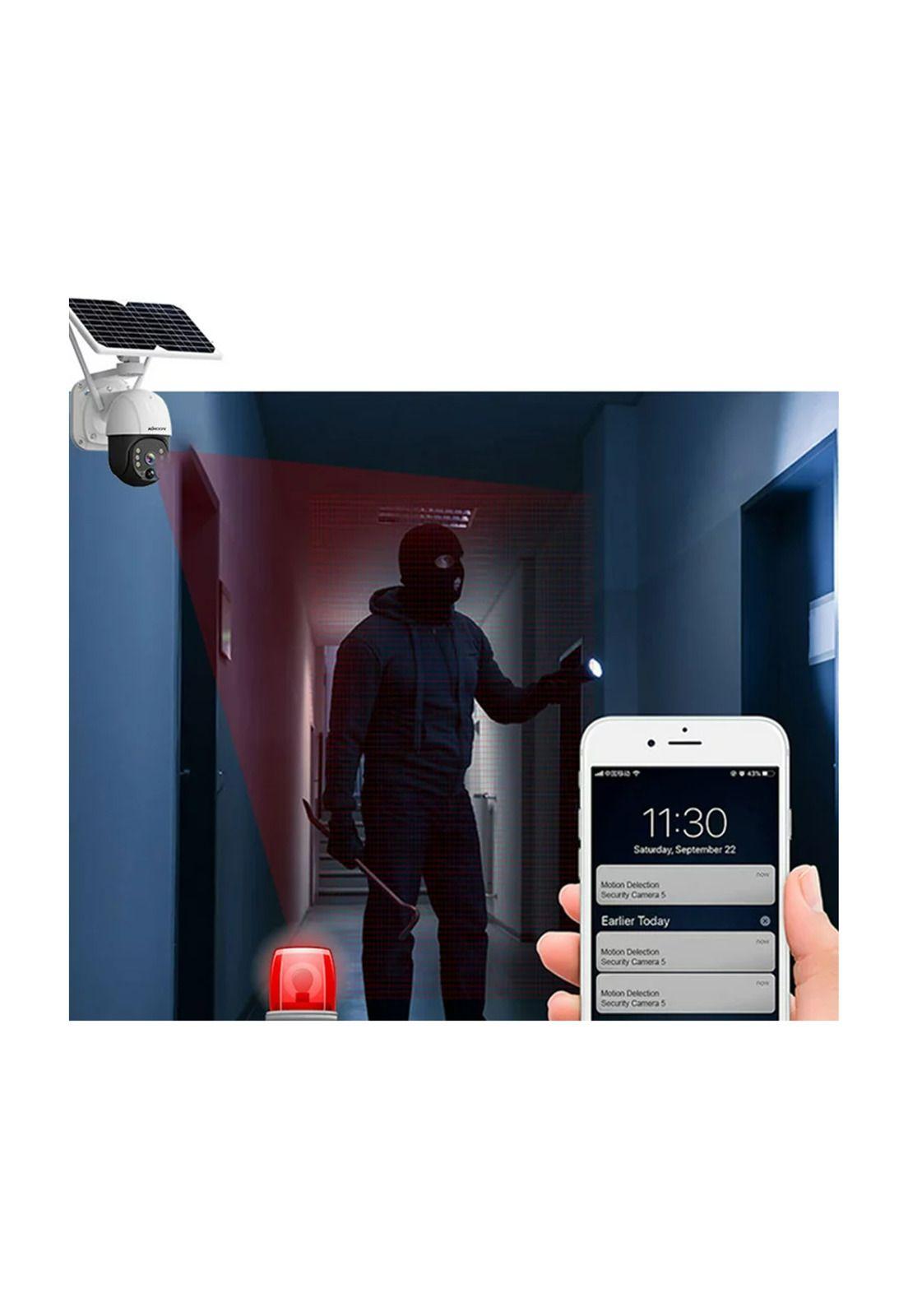 Cámara Seguridad Solar Visión Nocturna LED IP66-4