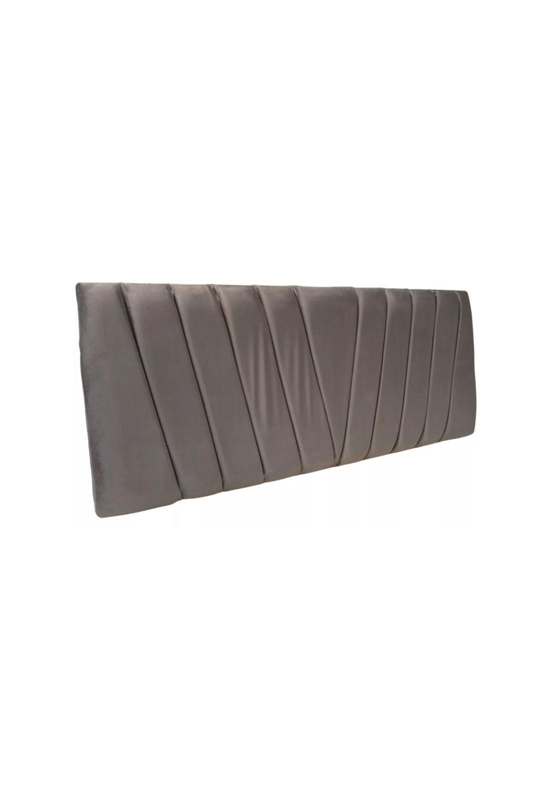 Respaldo Elegante King Capitone En V 180x60 CM Gris Claro Felpa-1