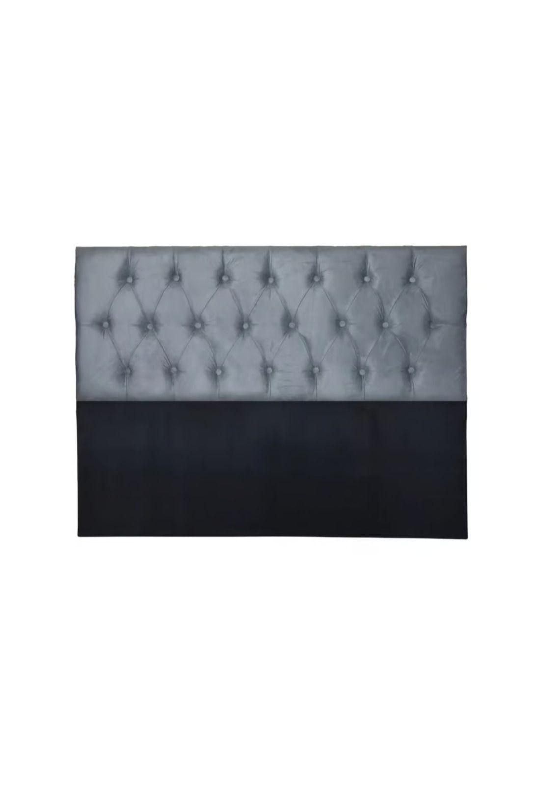 Respaldo King Piso Capitone Premiun 180x140 CM Gris Azulado Felpa-0